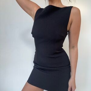 Meshki Black Sleeveless Mini Sheath Dress